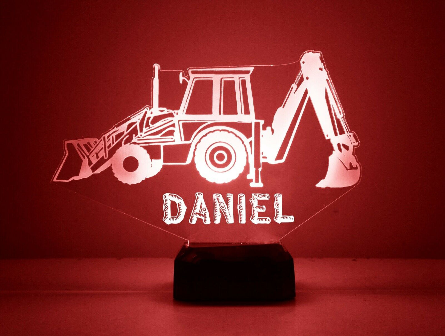 Personalised Backhoe Colour Change Light LED Bedroom Night Light Boys Girls Mood Lighting Backhoe Night Lights