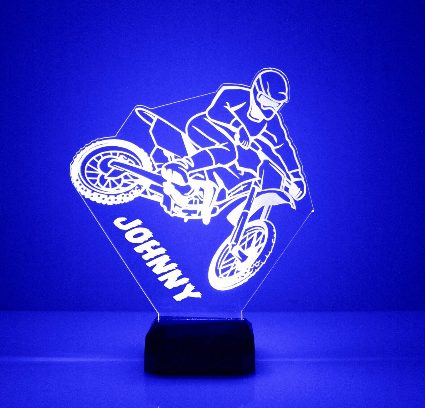 Personalised Dirt Bike Colour Change Light LED Bedroom Night Light Boys Girls Mood Lighting III29