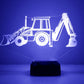 Personalised Backhoe Colour Change Light LED Bedroom Night Light Boys Girls Mood Lighting Backhoe Night Lights