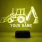Personalised Backhoe Colour Change Light LED Bedroom Night Light Boys Girls Mood Lighting Backhoe Night Lights