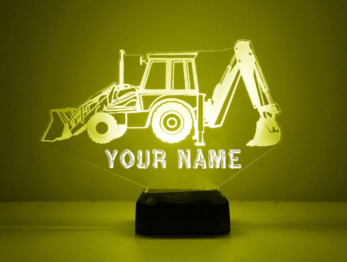 Personalised Backhoe Colour Change Light LED Bedroom Night Light Boys Girls Mood Lighting Backhoe Night Lights
