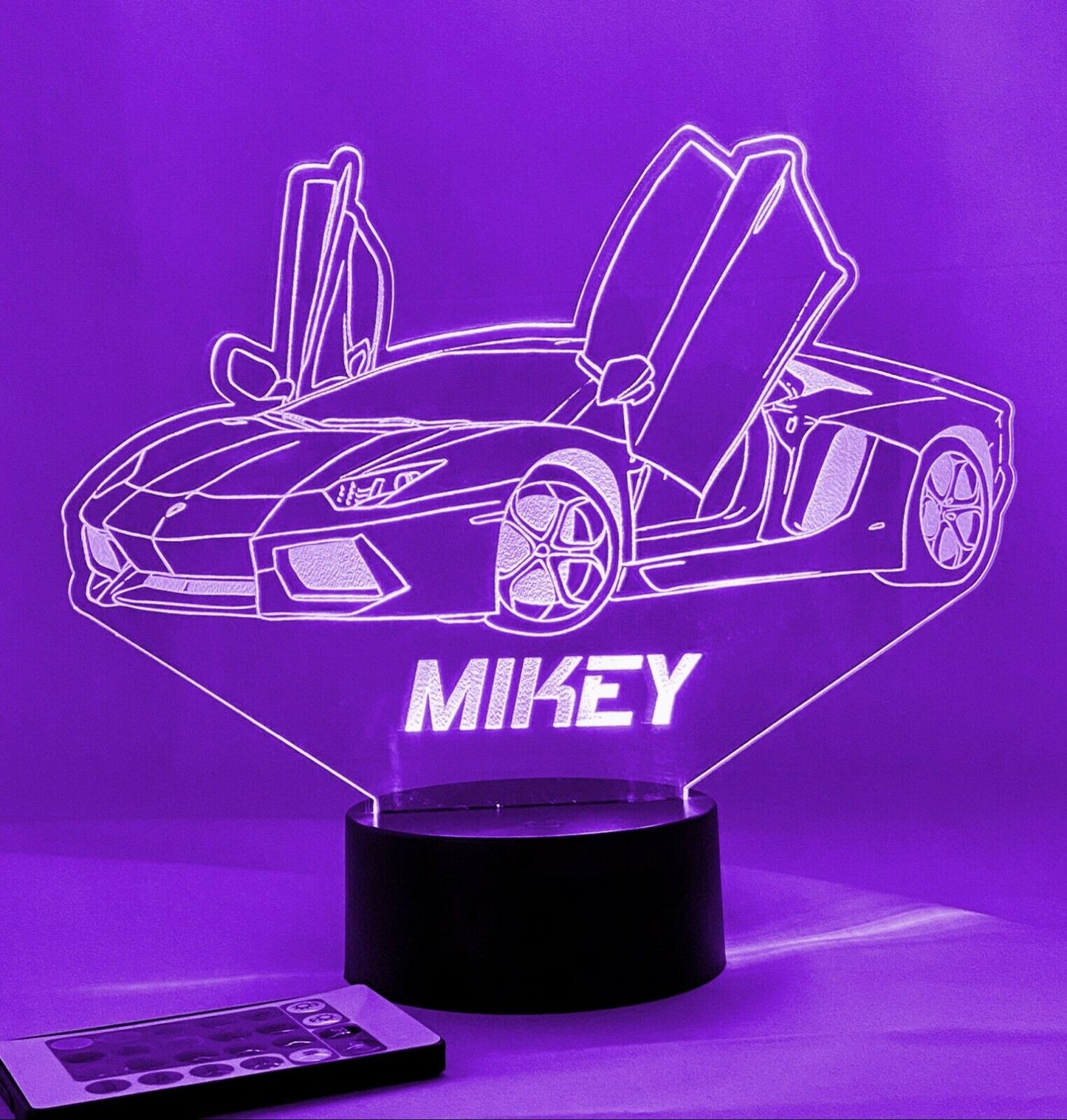 Personalised Lamborghini Colour Change Light LED Bedroom Night Light Boys Girls Mood Lighting Night Lights Night Lights