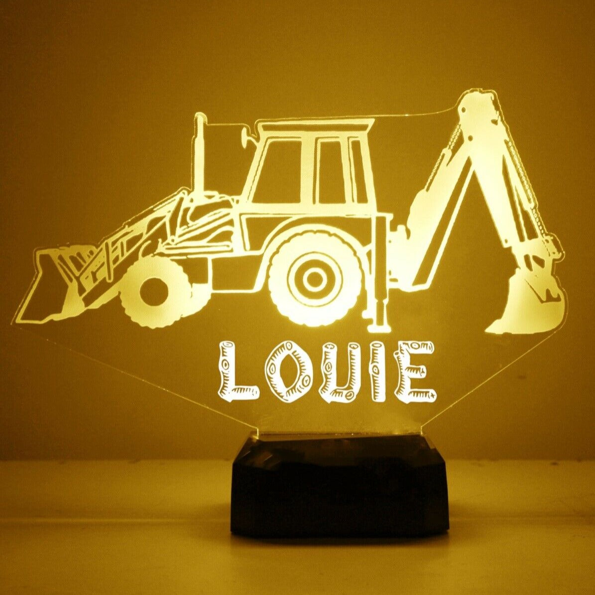Personalised Backhoe Colour Change Light LED Bedroom Night Light Boys Girls Mood Lighting Backhoe Night Lights