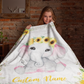 Personalized Sunflower Newborn Baby Girl Children Name Fleece Blanket | 110122