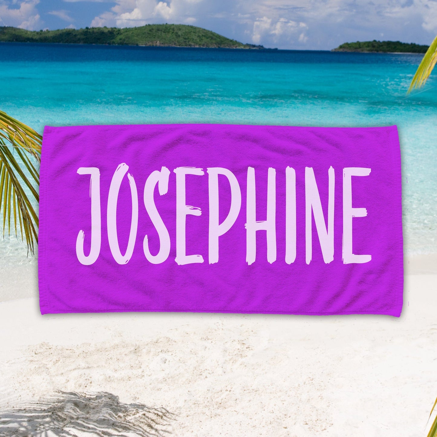 Personalized Beach Towel Simple Color With Name