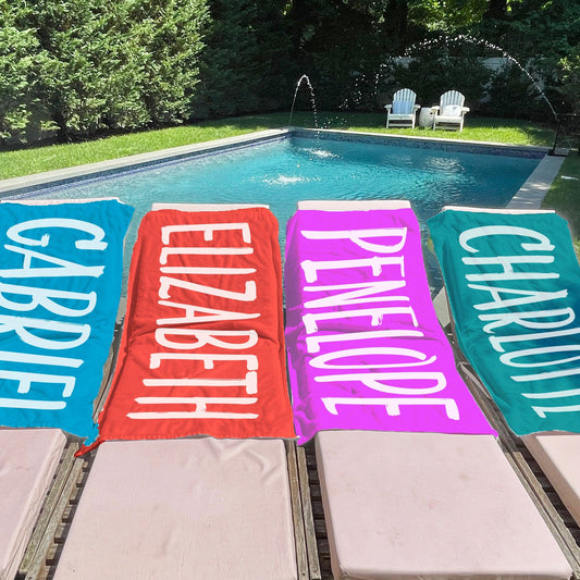 Personalized Beach Towel Simple Color With Name