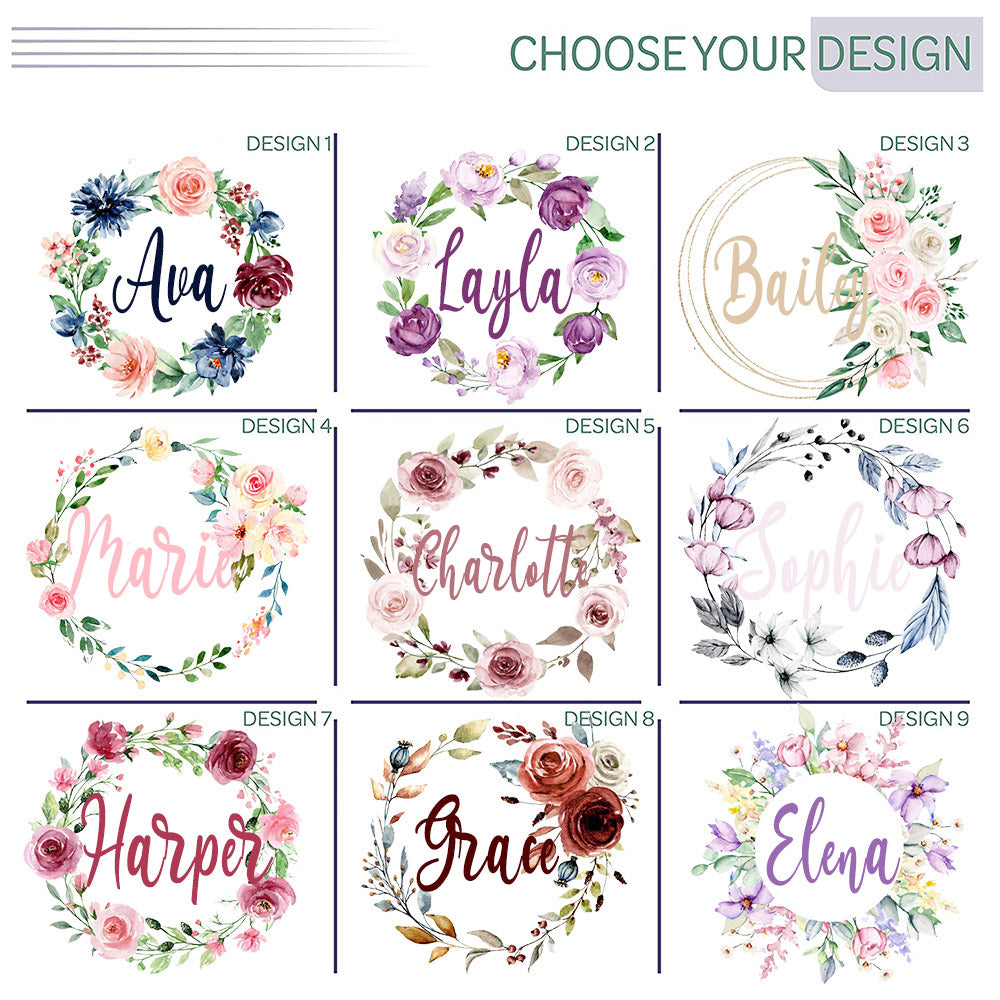 Personalized Floral Baby Onesie With Name