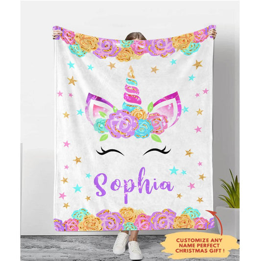 Personalized Magical Unicorn Fleece Blanket 10