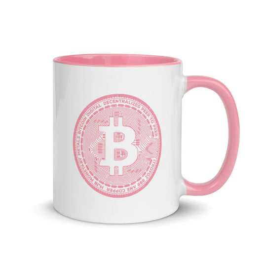 Light Pink Bitcoin Casascius Coin Colored Mug - 11 oz.